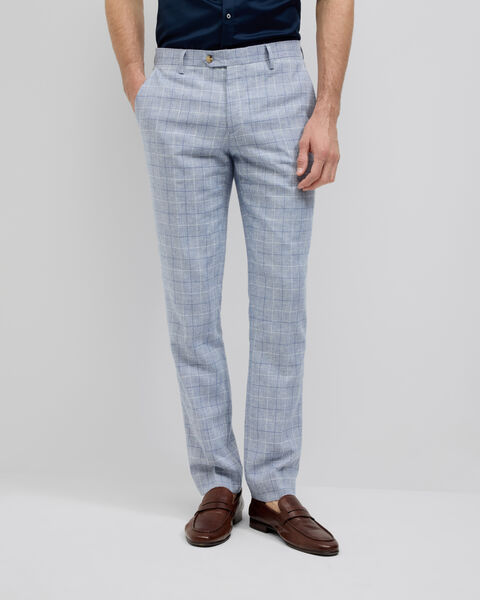 Windowpane Check Tailored Pant, Blue, hi-res